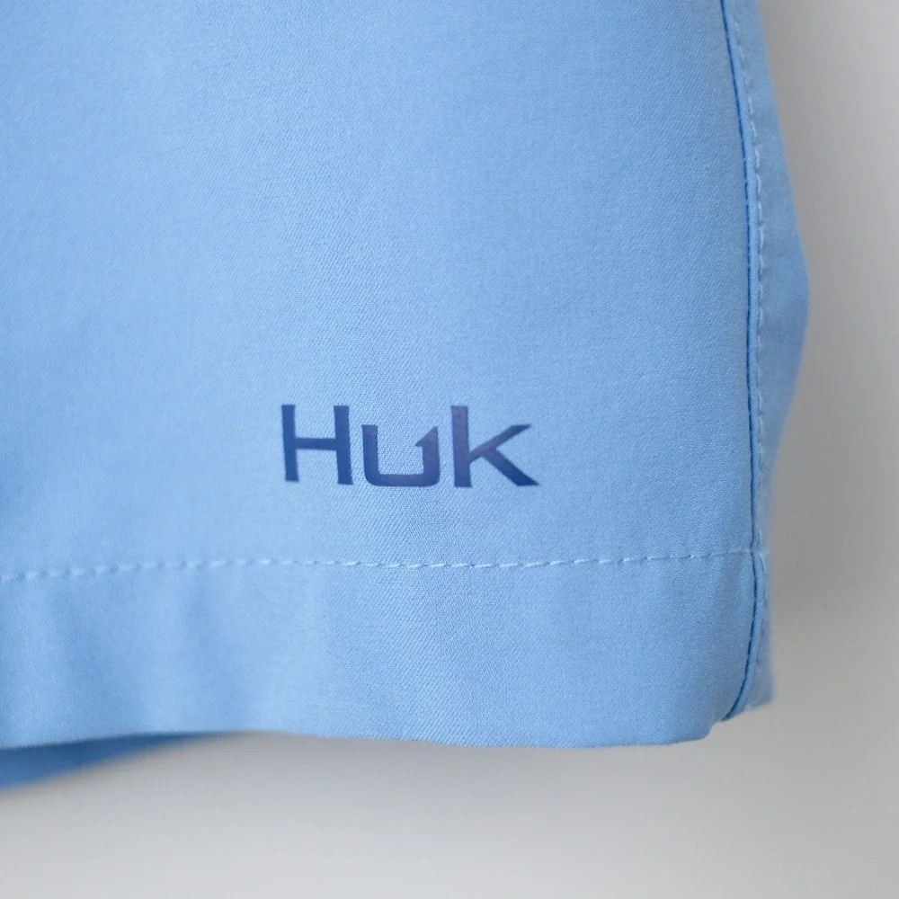 Huk Pursuit Volley Swim Shorts Mens Large Marolina Blue Lined Quick Dry Trunks